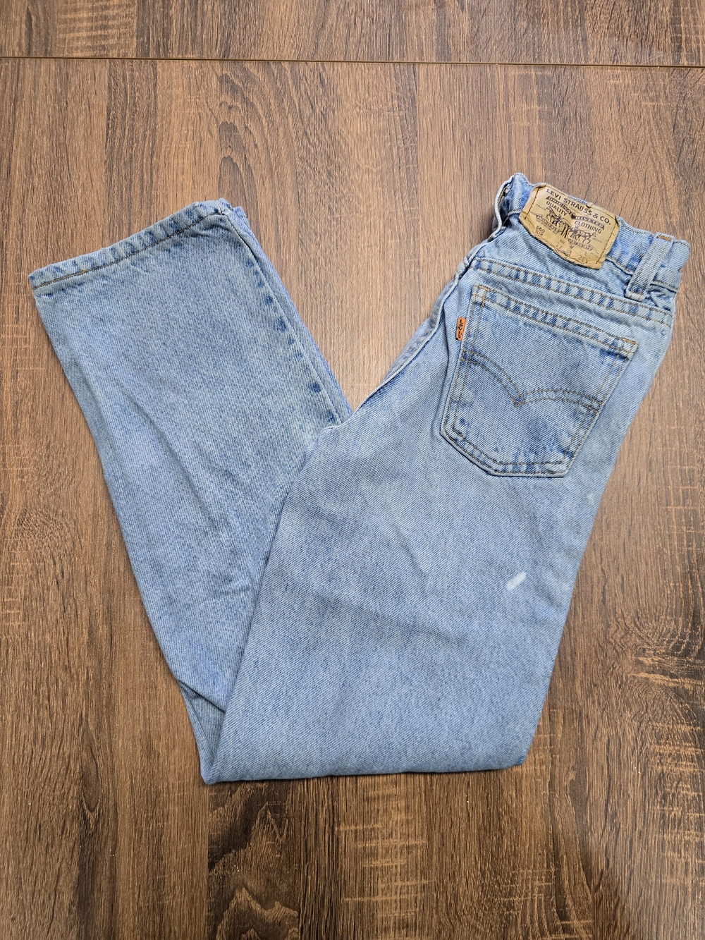 Vintage Levi’s 560 Slim Fit Jeans 24 W 26.5 L Light Wash Orange Tab USA